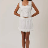 Lace Ruffle Sleeveless Top (Available for Preorder Arriving July 8)