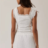 Lace Ruffle Sleeveless Top (Available for Preorder Arriving July 8)