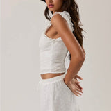 Lace Ruffle Sleeveless Top (Available for Preorder Arriving July 8)