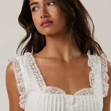 Lace Ruffle Sleeveless Top (Available for Preorder Arriving July 8)