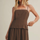 Americano Twofer Smocked Cami Dress