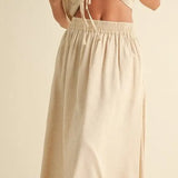 ELARA OATMEAL LINEN SKIRT