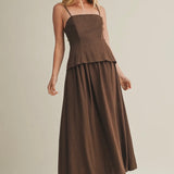 Americano Twofer Smocked Cami Dress