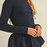 Boat Neck Tiered Ruffle Dress